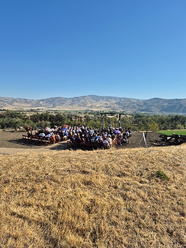 Boulder Barn wedding rolling foothills